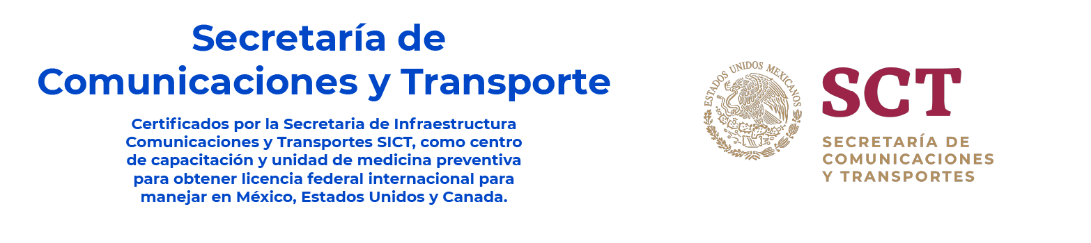 Certifiados por la secretaría de infraestructura, comunicaciones y transporte